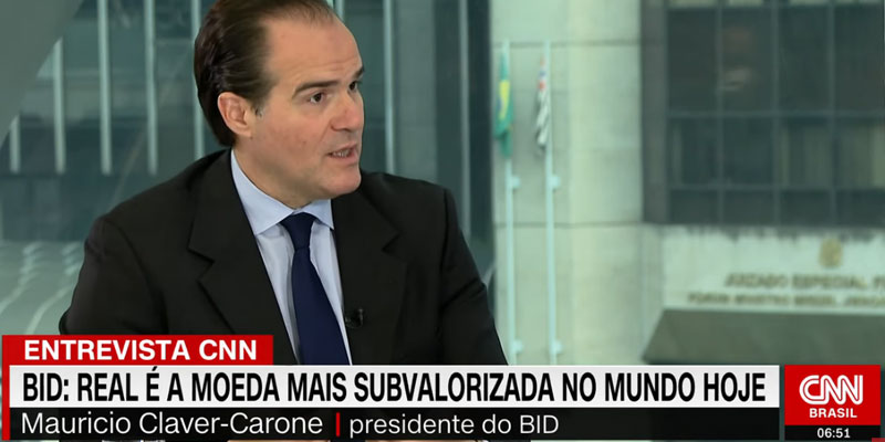 Real é a moeda mais subvalorizada atualmente no mundo, diz presidente do BID